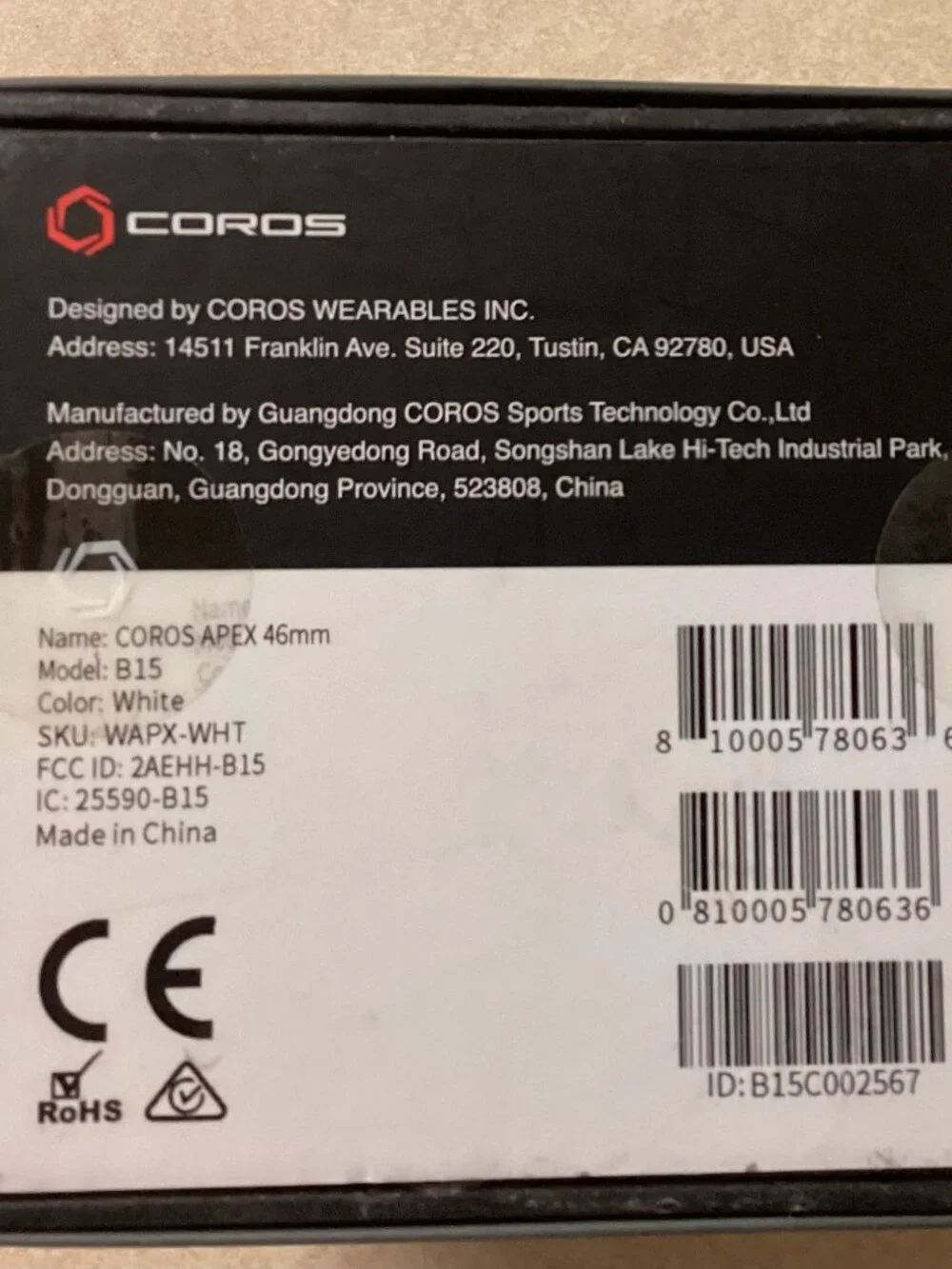 COROS APEX 46mm Premium Multisport GPS Watch – White – Excellent Condition